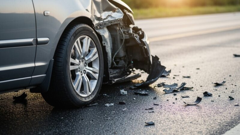 Wypadek drogowy w Mrzygłodzie: pięciu rannych po dachowaniu auta